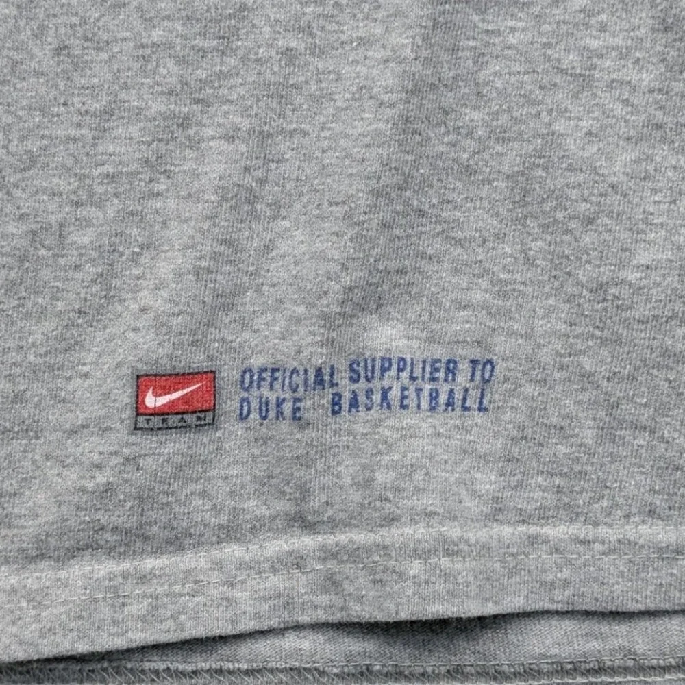 VTG Nike T-Shirt Men L Gray Duke Basketball Coach K Mike Krzyzewski Signed 90s